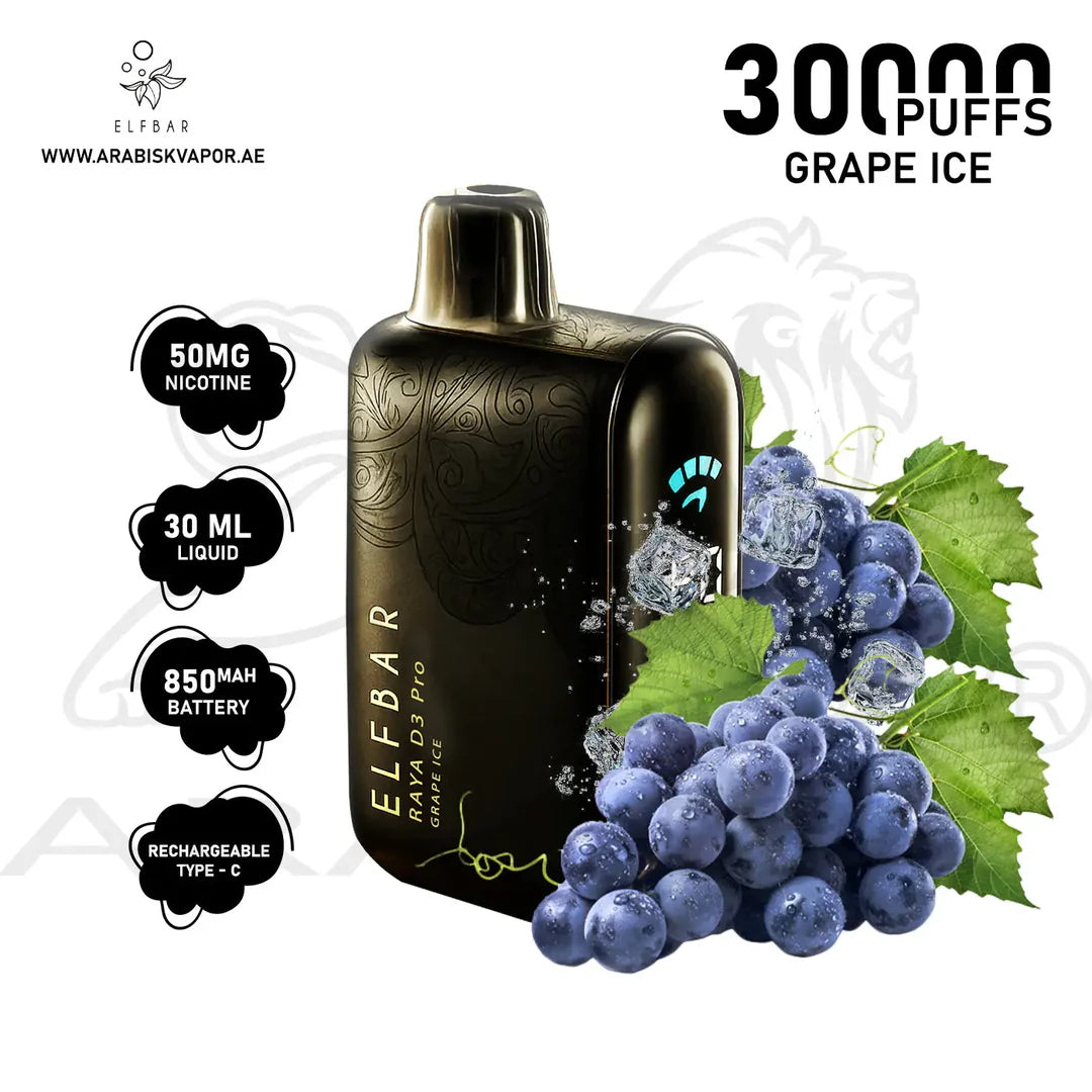 Elfbar Raya D3 Pro Disposable 30K puffs - Black Gold Edition