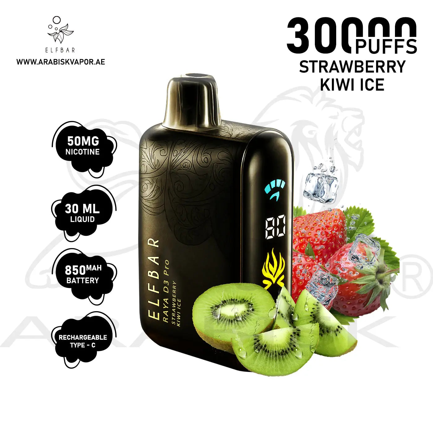 Elfbar Raya D3 Pro Disposable 30K puffs - Black Gold Edition