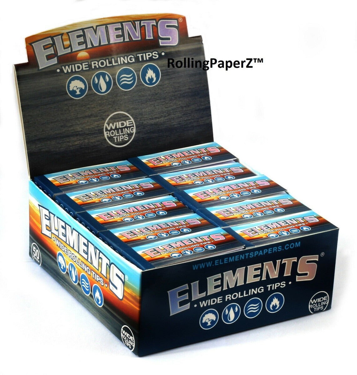 Elements Blue Wide Rolling Tips
