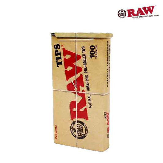 RAW Natural Unrefined Pre Rolled Tips in Tin
