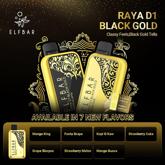 Elfbar Raya D1 Black Gold Series Disposable