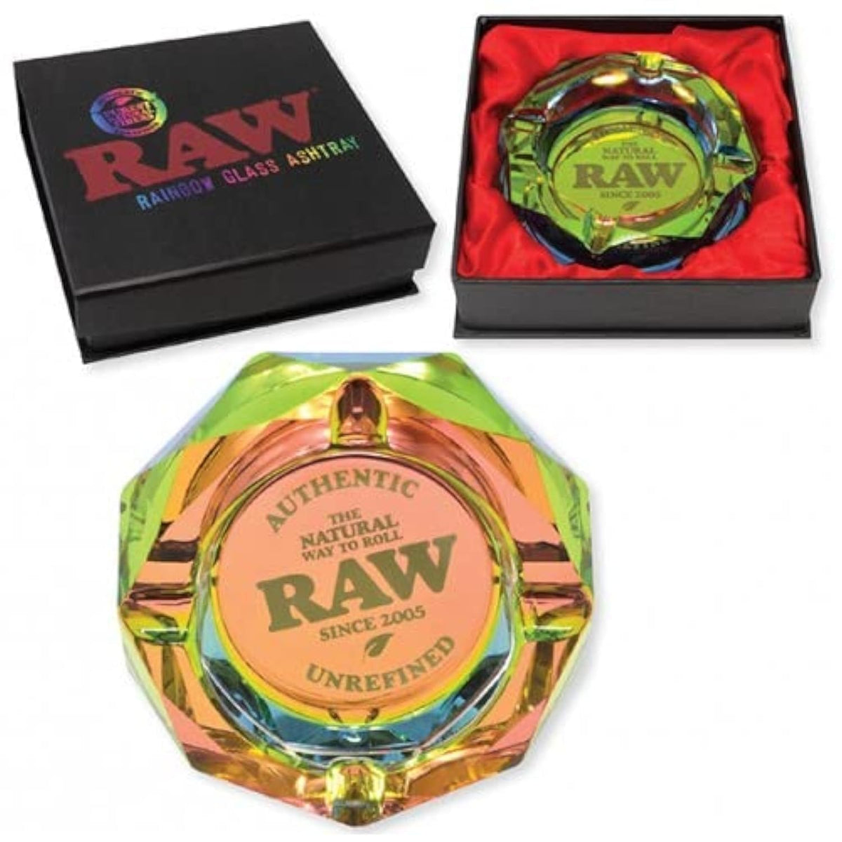 RAW Prism Glass Ashtray V2 (Rainbow)