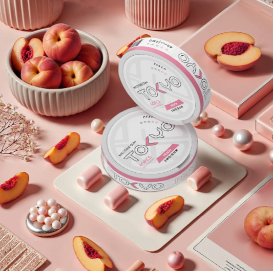 Tokyo Peach Nicotine Gum 40 Pcs Pack